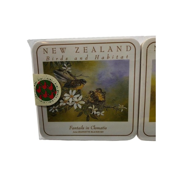 New Zealand Coasters Set NEW 6 Birds and Habitat Coasters Kiwi World - Picture 12 of 12